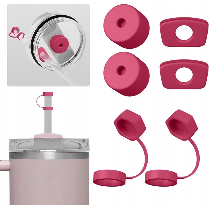 Set accesorii pentru cana termos, Stanley, 6 buc, Roz