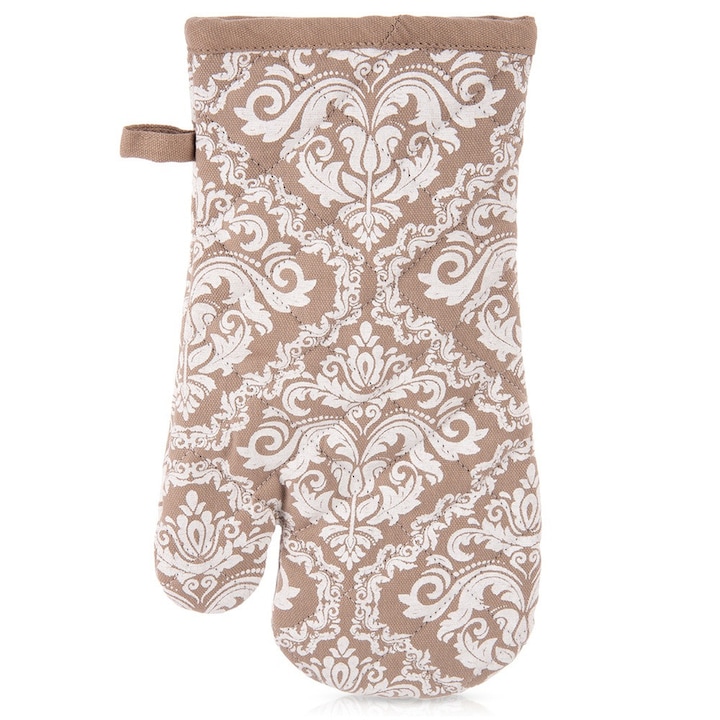 Artemis konyhai kesztyű, pamut, 18x32cm, bézs, mágnessel és akasztóhurokkal