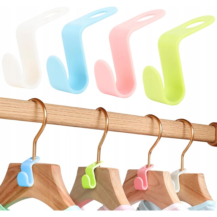 Set 60 Carlige pentru Organizare Umerase, Multicolor, 60x, capacitate 5kg