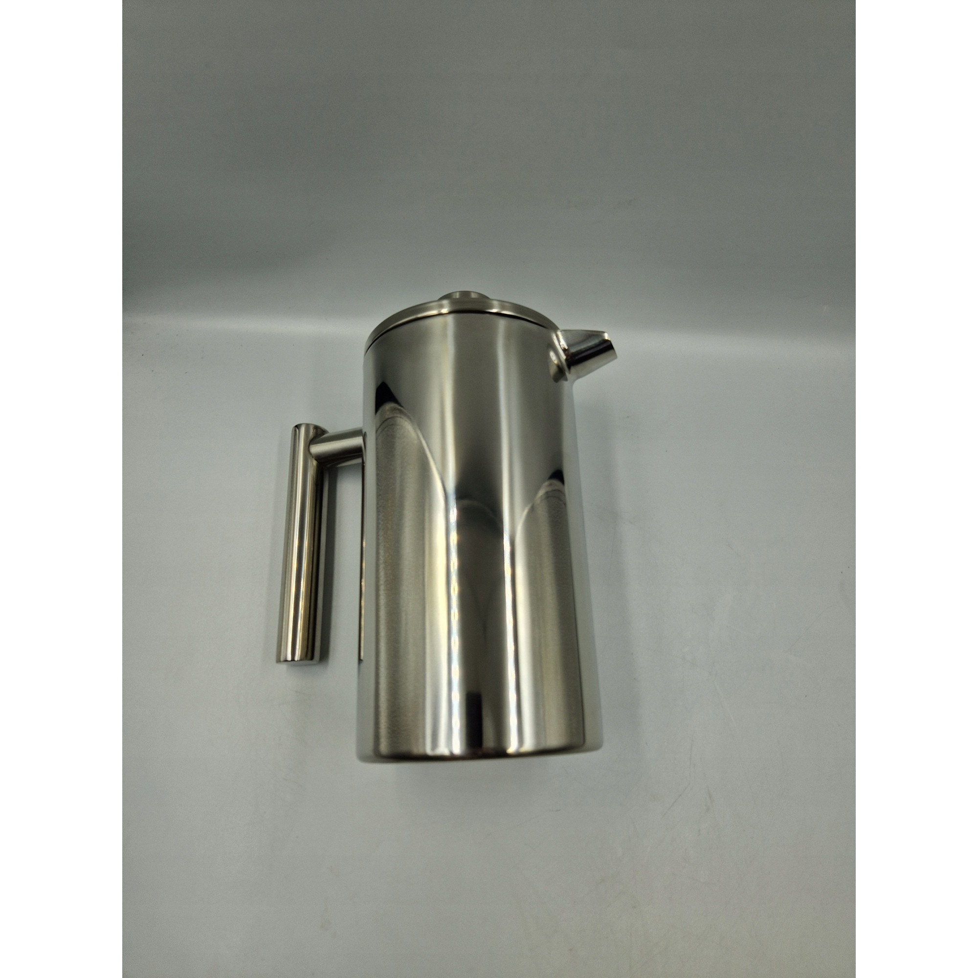 Aparat de cafea Kichly, 1 litru, inox, cu 3 filtre, prindere din sticla rezistenta la temperaturi ridicate