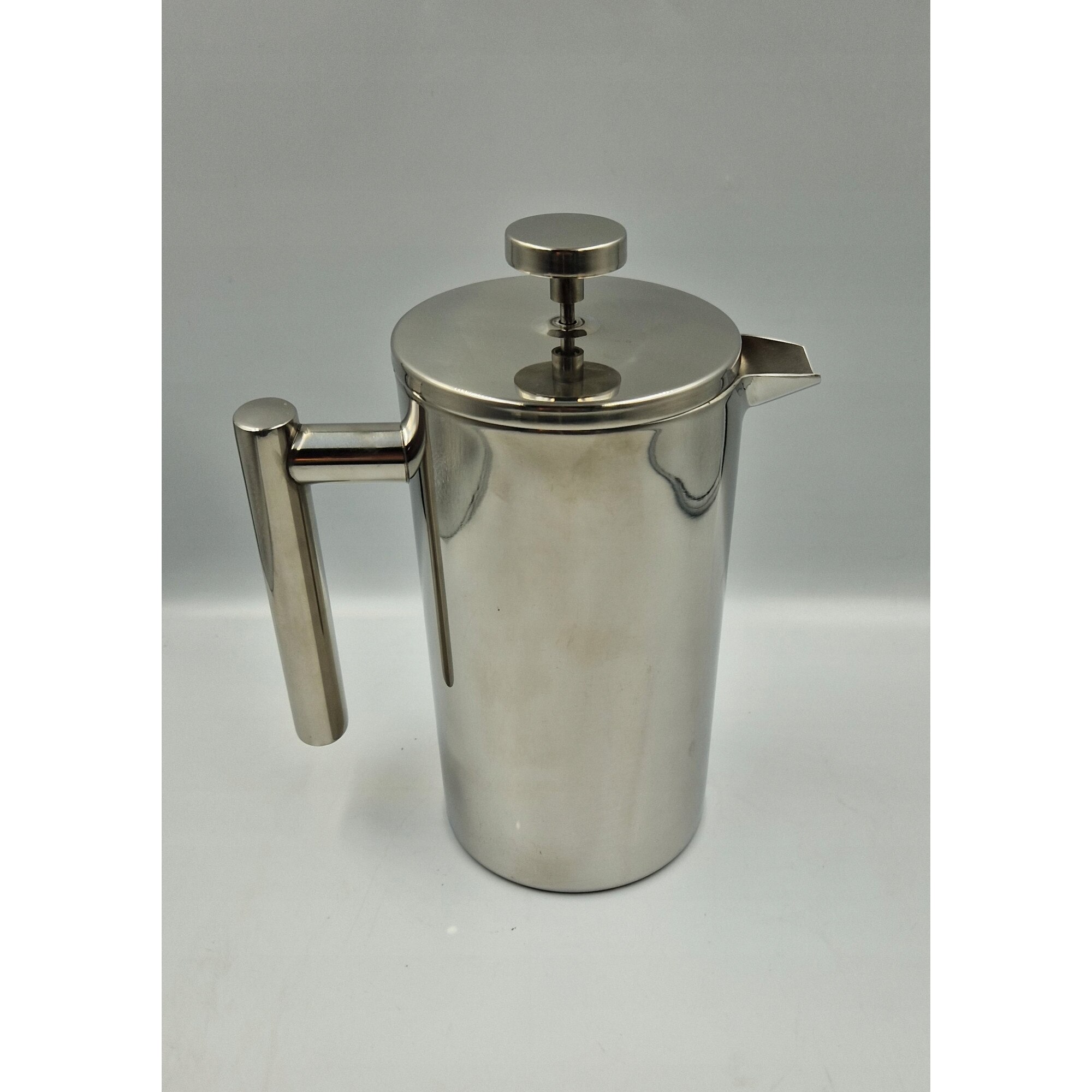 Aparat de cafea Kichly, 1 litru, inox, cu 3 filtre, prindere din sticla rezistenta la temperaturi ridicate