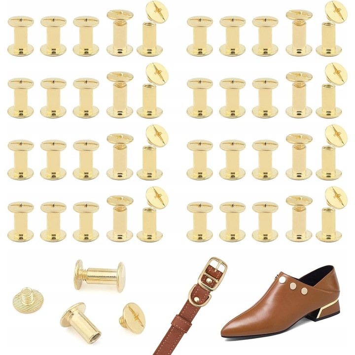 Set 80 Nituri Aurii pentru Renovarea Pielii, 5mm x 10mm