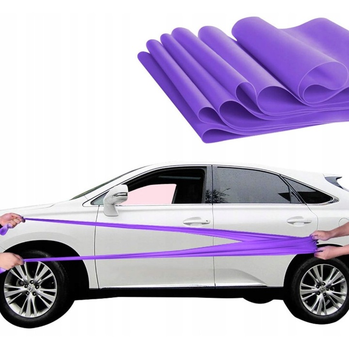 Set 2 benzi elastice pentru yoga, roz, 150x1.5cm