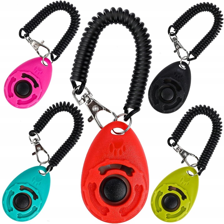 Set 5 Clickere pentru Dresaj Caini, Multicolor, Material Plastic
