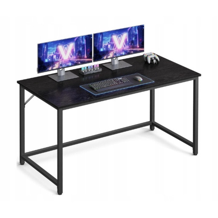 Бюро VASAGLE, 120x60x76см, черно, модерен дизайн, конструкция от шперплат и стомана