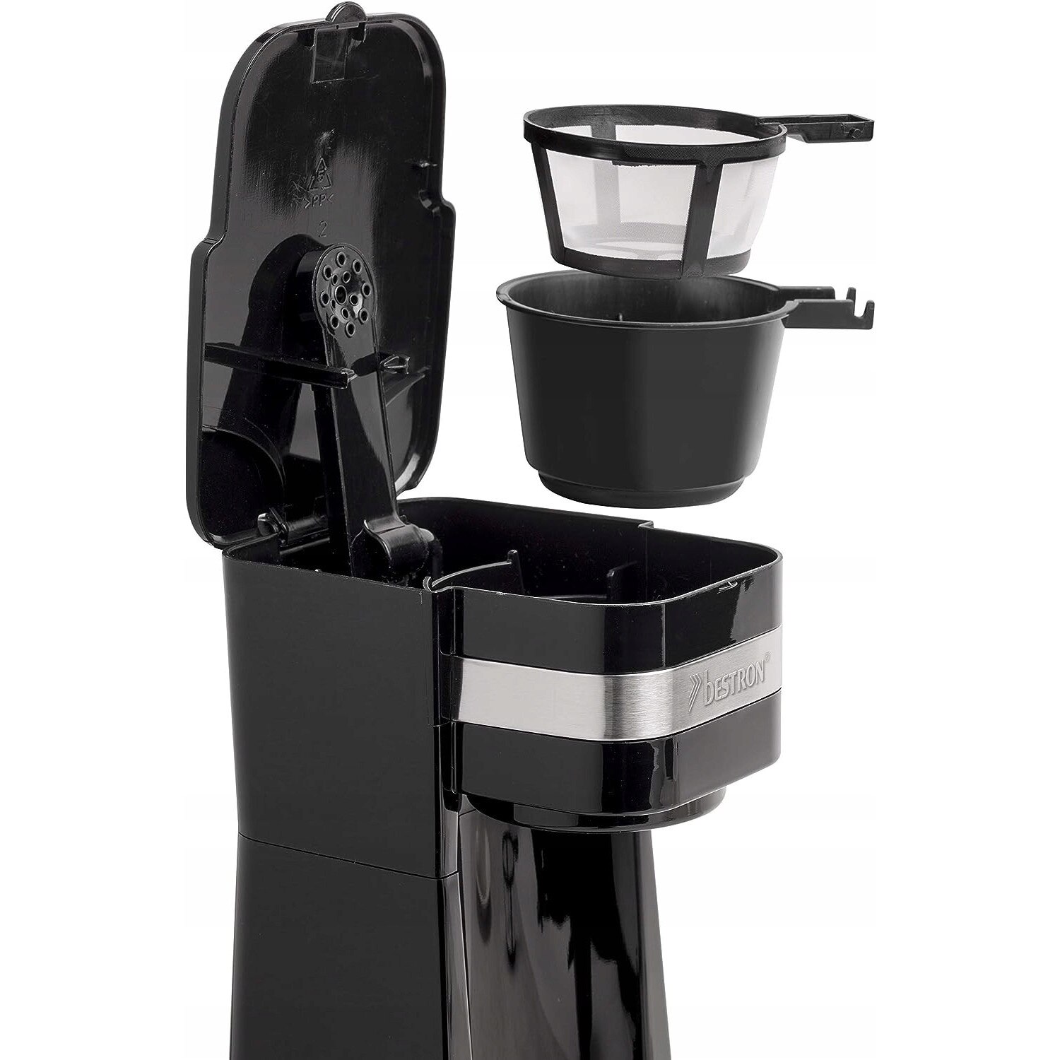 Cafetiere Bestron cu kubk termic, 420 ml, miedziana, 30x26x15cm, 750 W, set cu 2 kubki