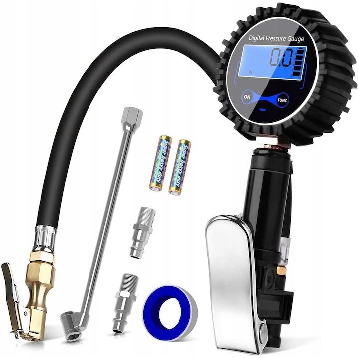 Manometru digital 3 in 1, patru masuratori, iluminare LED, echipamente pentru service roti