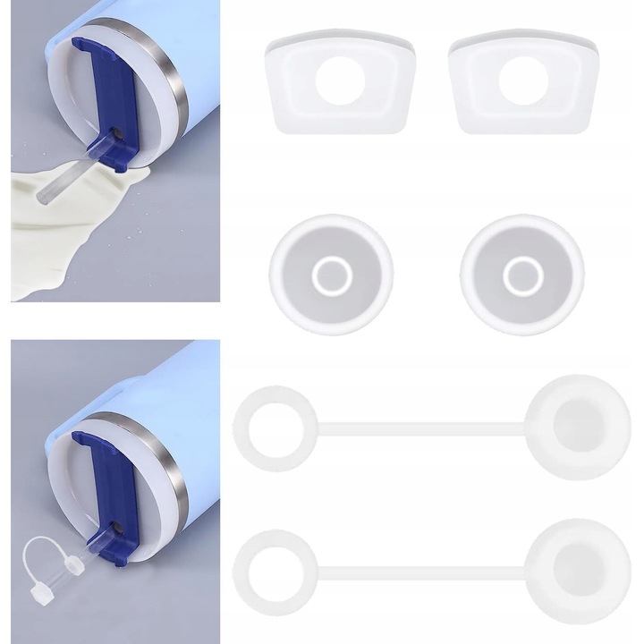 Комплект от 6 силиконови тапи за чаша Stanley, съвместими с модели 1.0, многократна употреба, без BPA