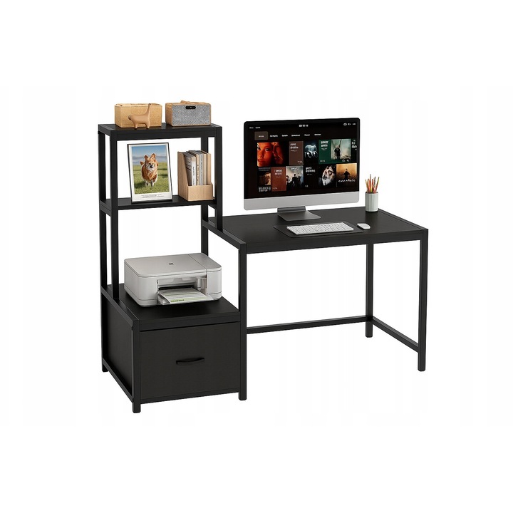 Birou computer, fara marca, cu sertar, negru