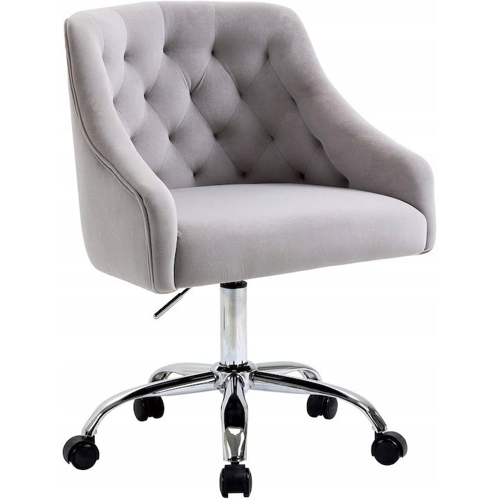 Scaun birou, design modern, gri, 44x47x88cm, ergonomic, cu suport pentru brate