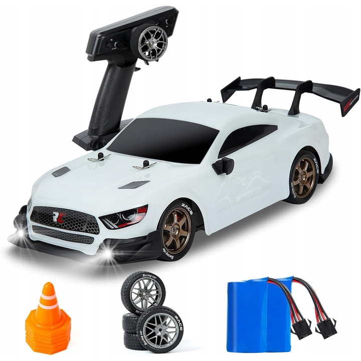Masinuta drift, alb, set de jucarii cu telecomanda