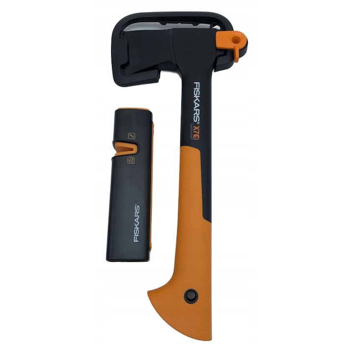 Set topoare Fiskars X7-XS cu slefuitor, 35,5 cm, usor si durabil, pentru taiere lemn
