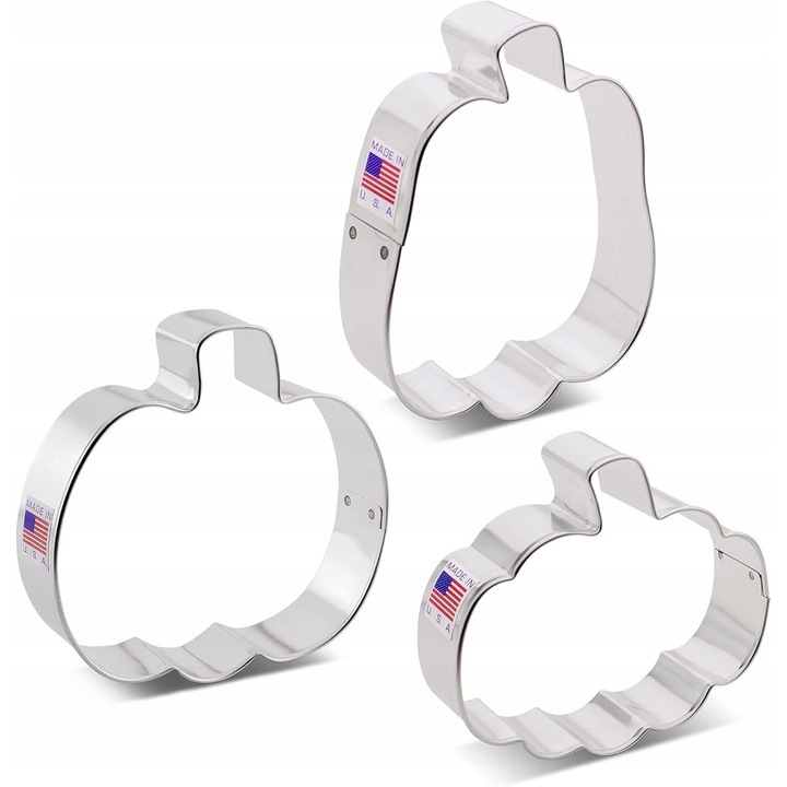 Set forme prajituri, tematic Halloween, 3 bucati, model dovleac