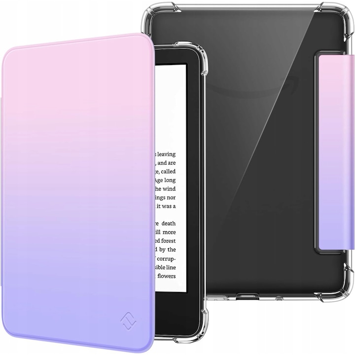 Kindle 11. generációs tablet tok, 6'', rózsaszín színátmenetes, TPU, védelem, automata ébresztés/alvás funkció