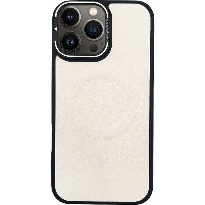 Husa telefon Sonique Magnetic MagSkin pentru Apple iPhone 13 Pro, alb, protectie, suport integrat