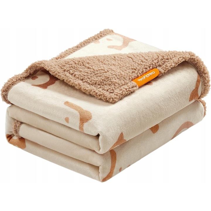 Килим за домашни любимци Feandrea, водоустойчив, 203x152 см, кафяв цвят, материал шерпа и фланела