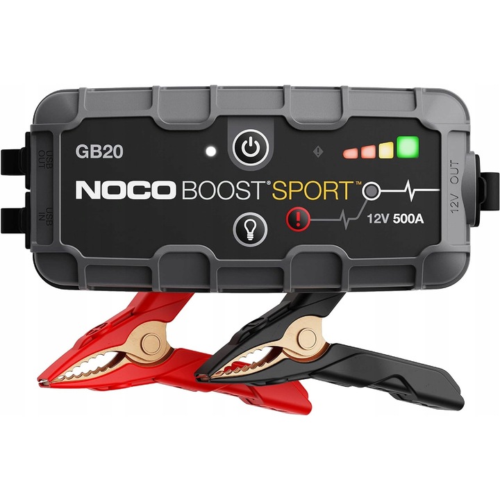 Booster Jump Starter Noco GB20 500A, 500A, multifunctional, LED, 12V, 1kg