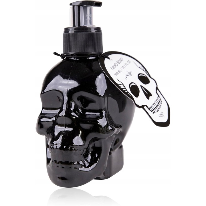 Folyékony szappanadagoló, koponya design, fekete 300 ml, 6,5x13x9,5 cm