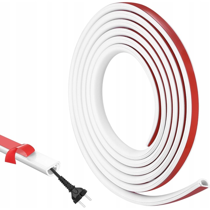 Canal cabluri autoadeziv 3m, PVC, alb, dimensiuni 13,5x9,6mm