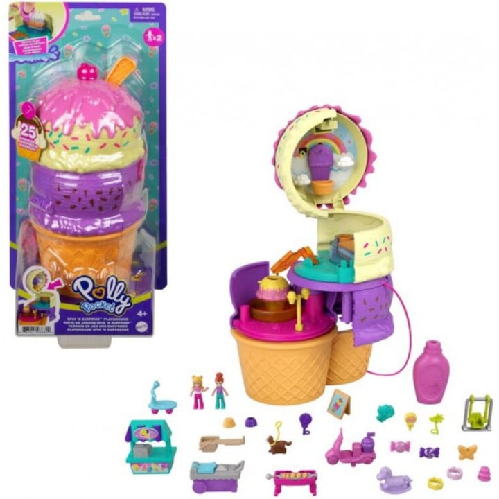 Polly Pocket, játékszett gyerekeknek, 25 kiegészítő, többszínű