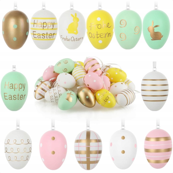 Set 36 oua decorative colorate pentru Paste, liliac, 7cm