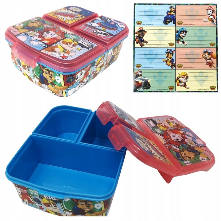 Cutie alimentara pentru pranz, 1400 ml, 3 compartimente, fara BPA, 18x14x7 cm, multicolor