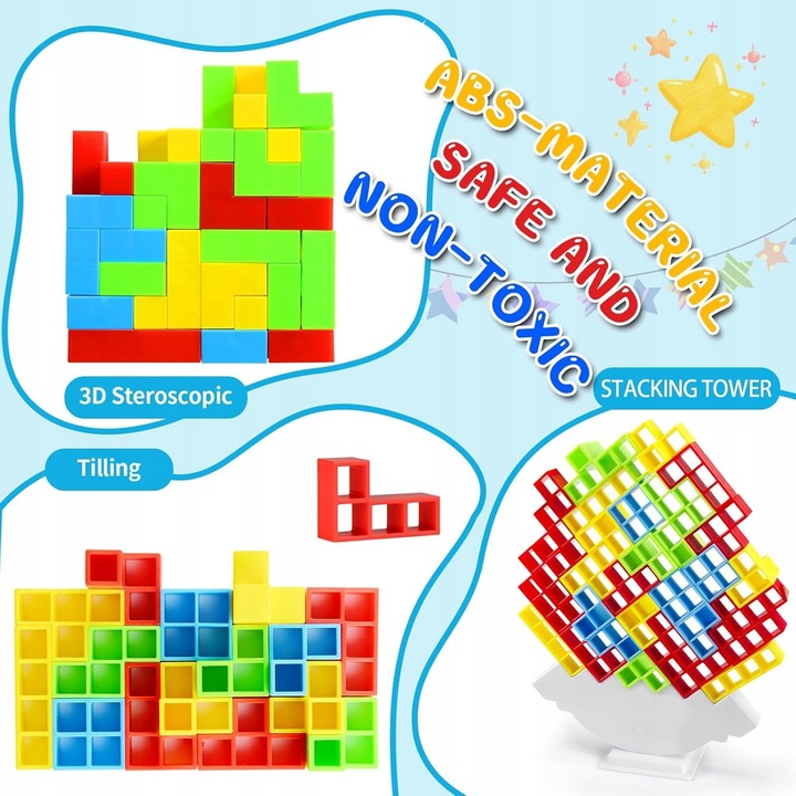 Joc educativ, 48 piese, multicolor, pentru copii, design 3D