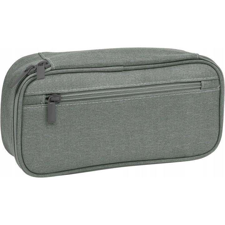 Vízálló iskolai tolltartó, szürke rendszerező, 23x10x6cm, nagy kapacitású, 5 rekeszes