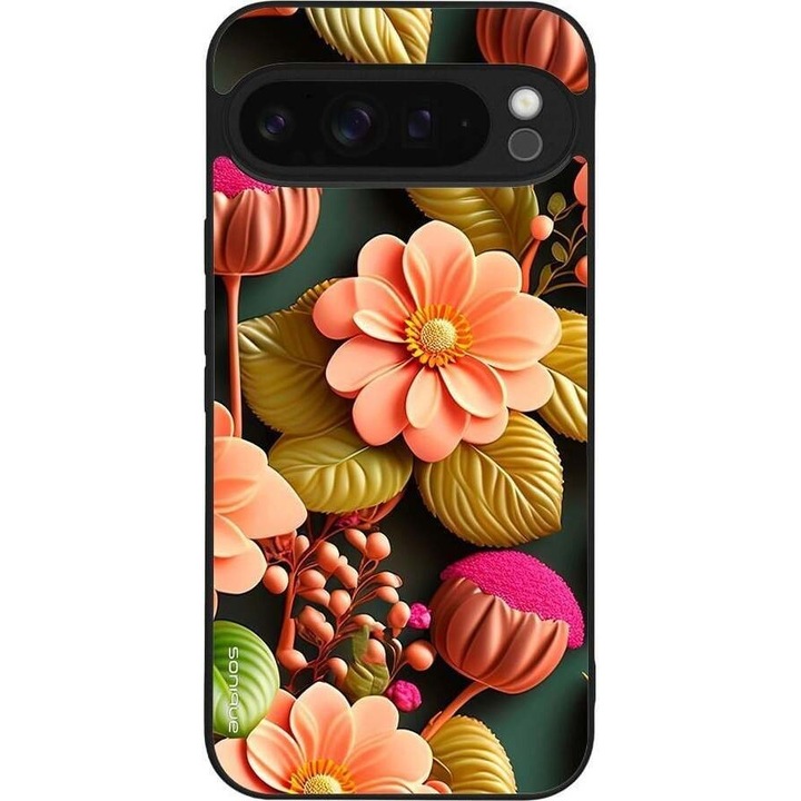 Sonique Theke 3D Flower Series pentru Google Pixel 9 Pro XL 5G, silicon, antisoc, somon