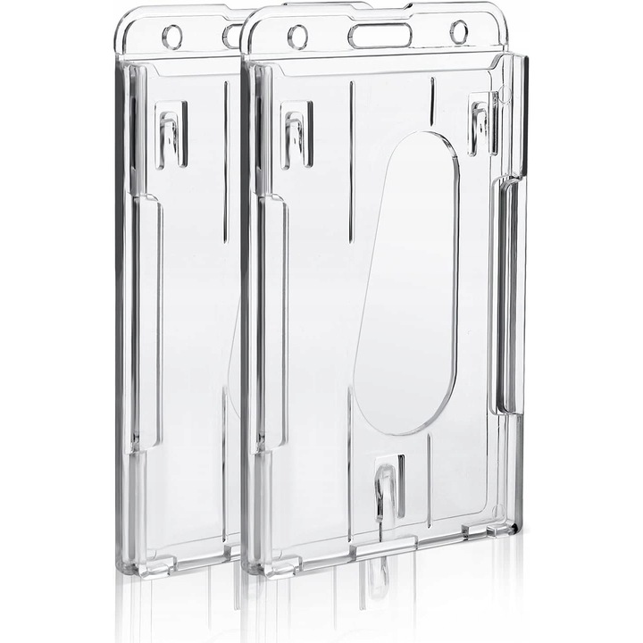 Set 2 suporturi pentru carduri, 9,9x5,8 cm, capacitate 2 carduri, material policarbonat