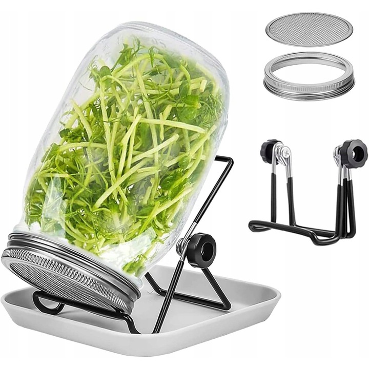 Set germinator seminte, 750 ml, suport reglabil, sticla reutilizabila
