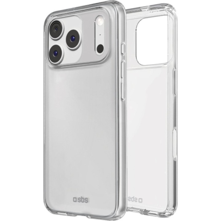 Husa telefon SBS 0.3 Skinny TPU pentru iPhone 17 Pro, transparent, protectie impotriva zgarieturilor, material usor