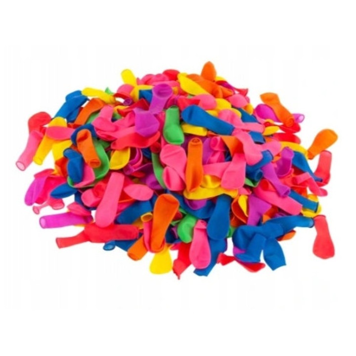 500 darab színes vízi lufi készlet, szabadtéri tevékenységhez, tartós anyag, könnyen tölthető, többszínű