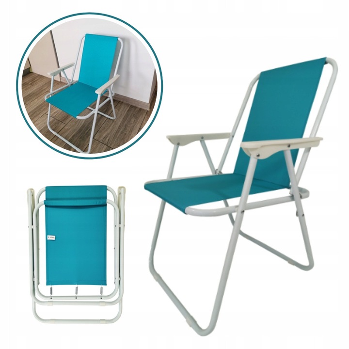 Scaun plaja pliabil, design minimalist, 47x52x73cm, material poliester, capacitate 100kg, multicolor