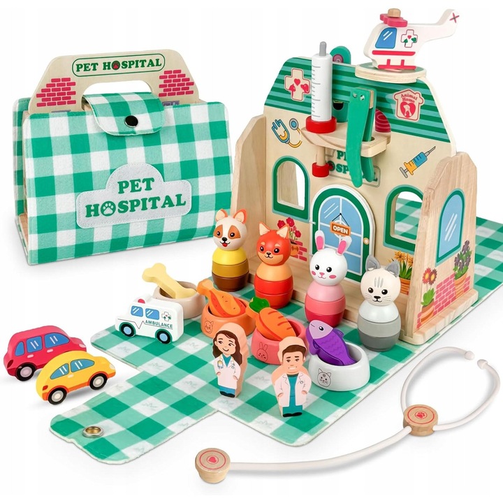 Set joaca veterniar, 25 piese, multicolor