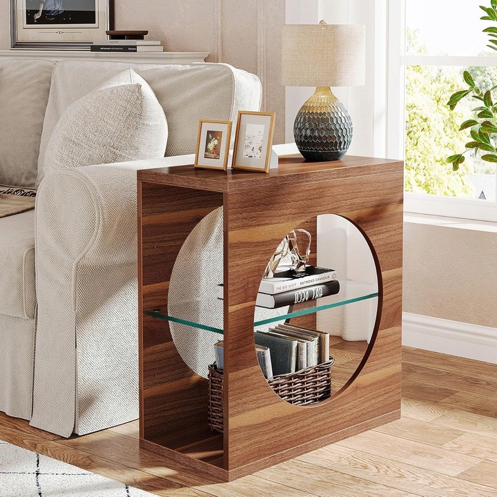 Елегантна модерна помощна маса на 3 нива, многоцветна, за всекидневна или офис