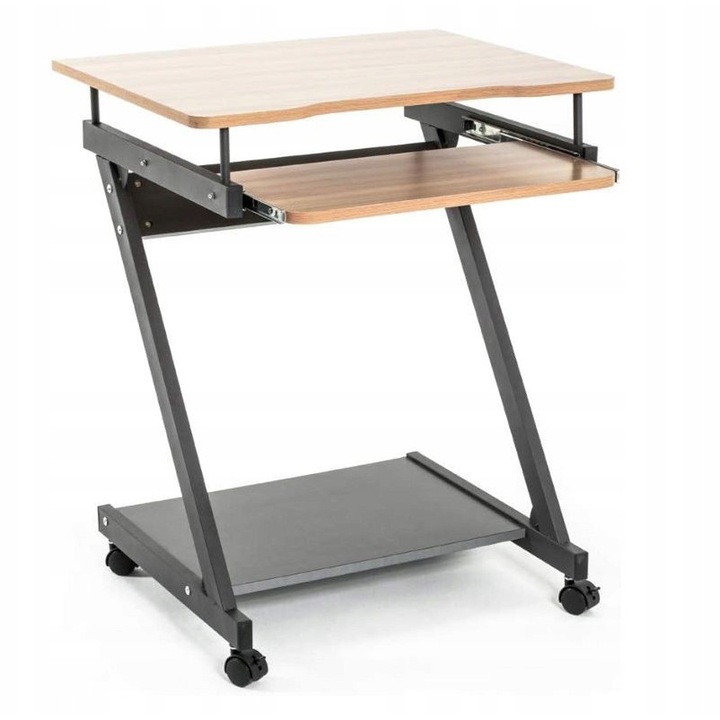 Birou mobil pentru laptop, 76x60x49cm, cu roti si blocaj