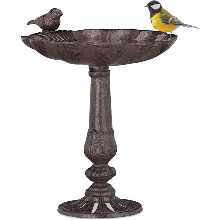 Poidlo pentru pasari, Relaxdays, zabrele din fonta, design vintage, 24,5x22x18cm, diverse culori