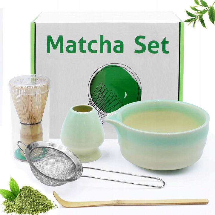 Set pentru matcha, 5 elemente, verde