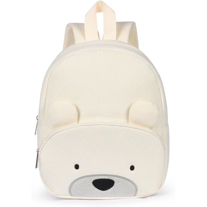 Ghiozdan pentru copii, model cu ursulet, roz, 25x30x11cm, struks, cu urechi de animal