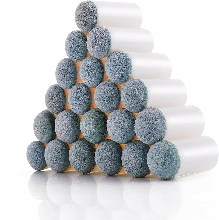 Set 24x capete schimbabile pentru tacuri de biliard, alb + albastru, 13mm, 3cm