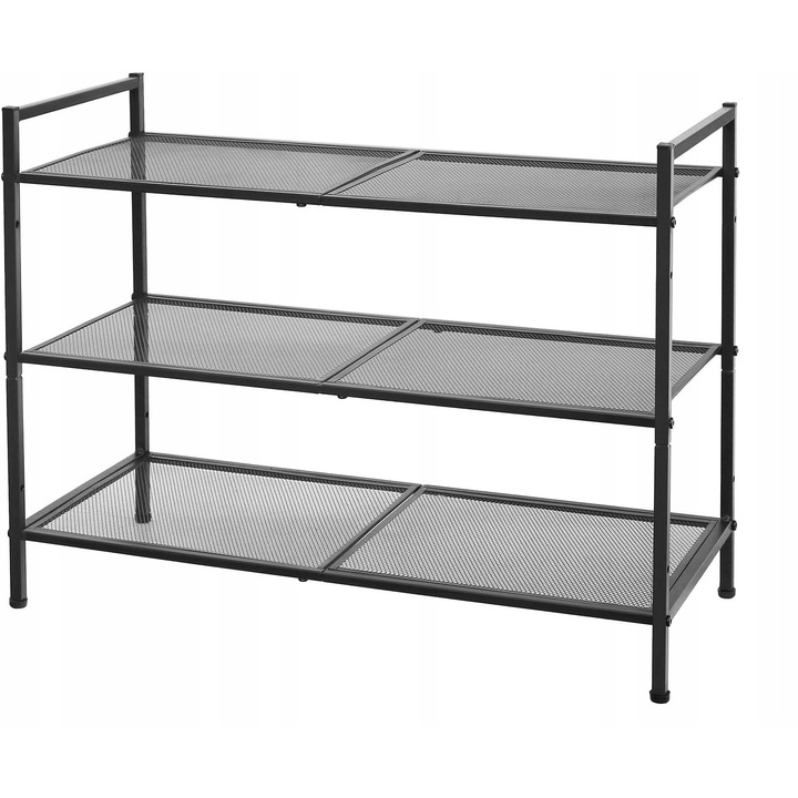 Cipőtartó, Songmics, 68,5x30x53cm, fém, fekete