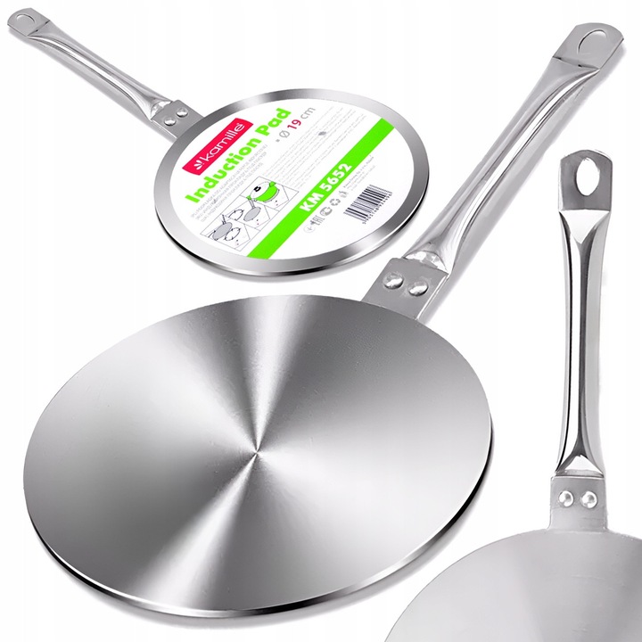 Adapter inductiv, RS, 14,5cm, din otel inoxidabil, cu maner, usor de curatat.