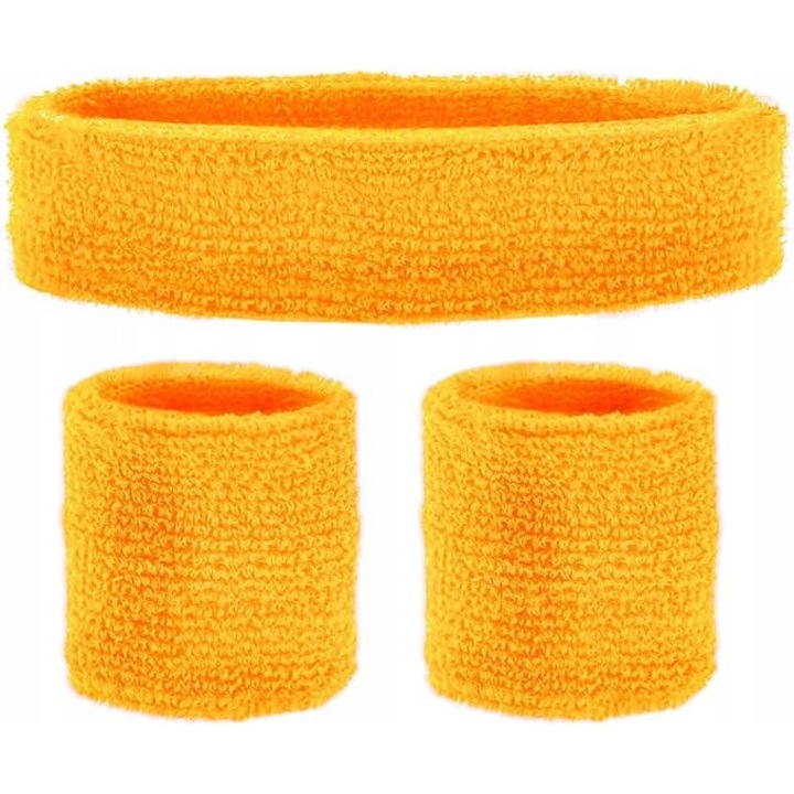 Set accesorii pentru costumatii anii '80, 3 accesorii, galben