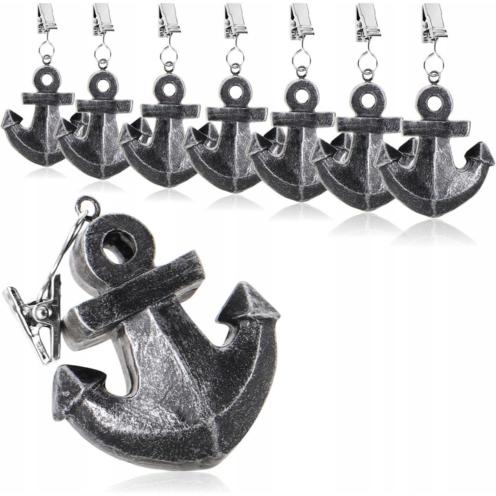 Комплект от 8 тежести за покривки, мотив котва, 9.5x5x2.5см