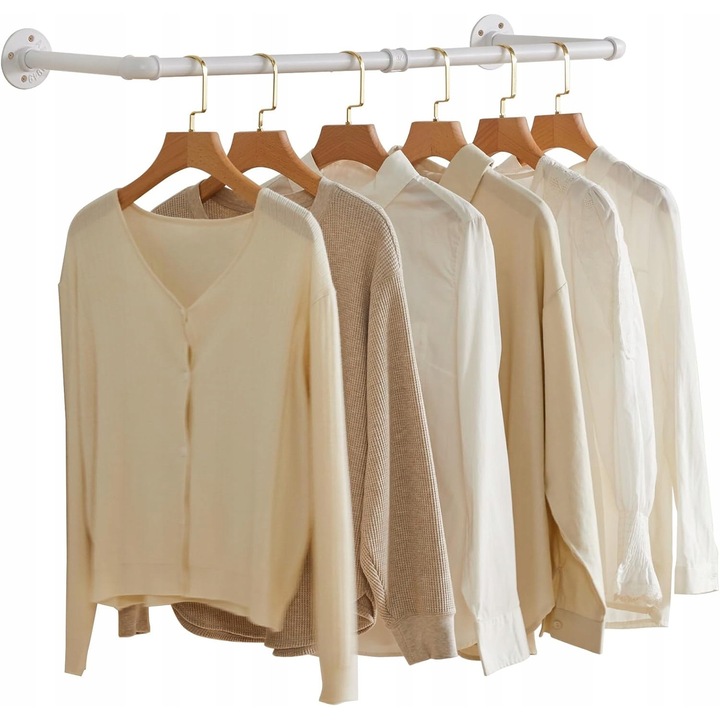 Cuiere IBU, wieszak pe perete, alb, 94x28cm, capacitate 60kg