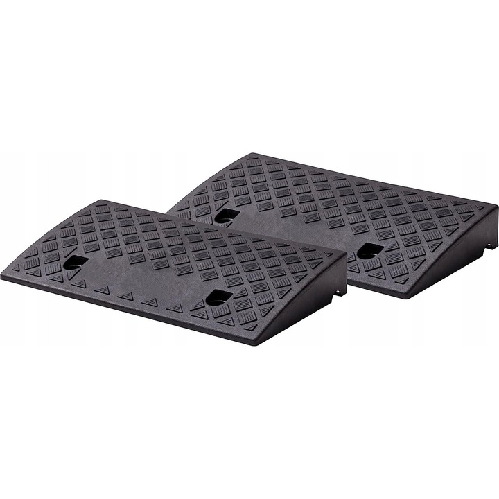Set 2 rampi mobile Cartrend, 7cm, plastic, negru, 50x27x7cm