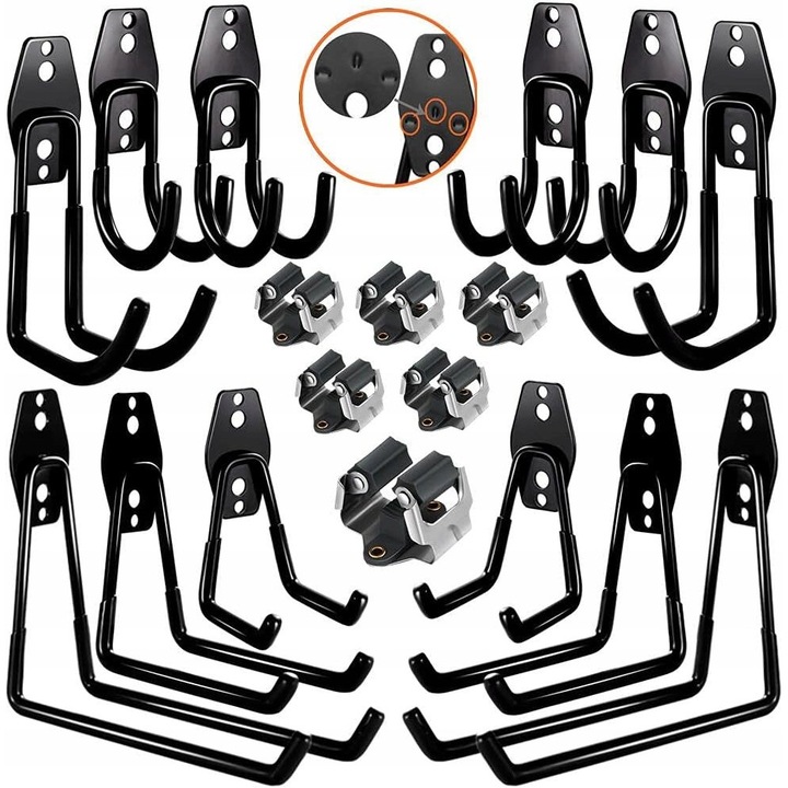 Gar&aacute;zst&aacute;masz k&eacute;szlet, 12 darab, 5 m&eacute;ret, fekete