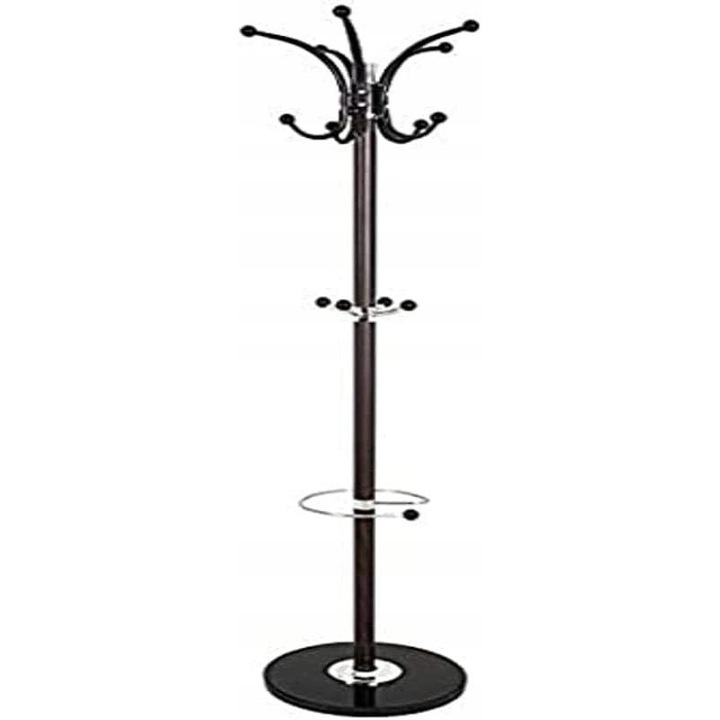 Cuiere Haku, wieszak metalic, 171cm, negru, cu suport pentru umbrele