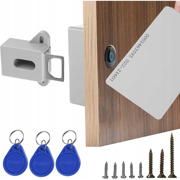 Смарт катинар ZAMEK DO SZAFY NFC, 3 ключодържателя, 2 карти, многоцветен